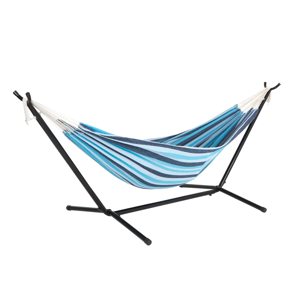 Bliss Hammocks Bhst-401-Ns Hammock & Built-In Stand W/ Carrying Case & Hanging Hardware | 60-In. Wide | 400 Lb. Capacity (Nautical Stripe) 1