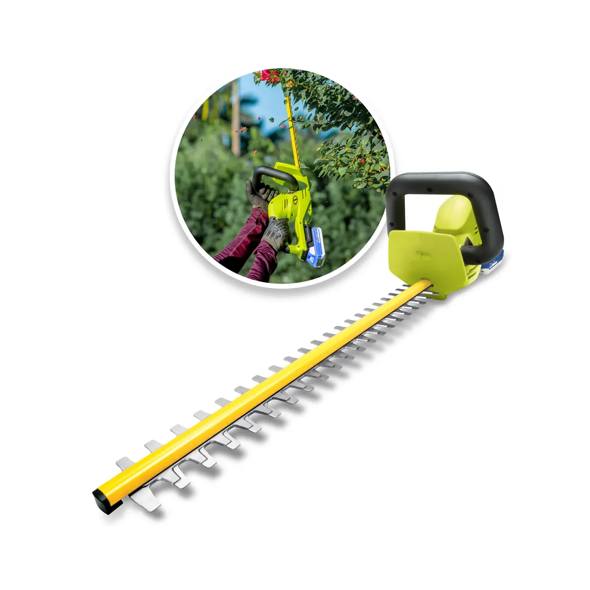 Sun Joe 24V-Ht22-Max 24-Volt* Ionmax Cordless Hedge Trimmer Kit | 22-Inch | W/ 4.0-Ah Battery + Quick Charger 1
