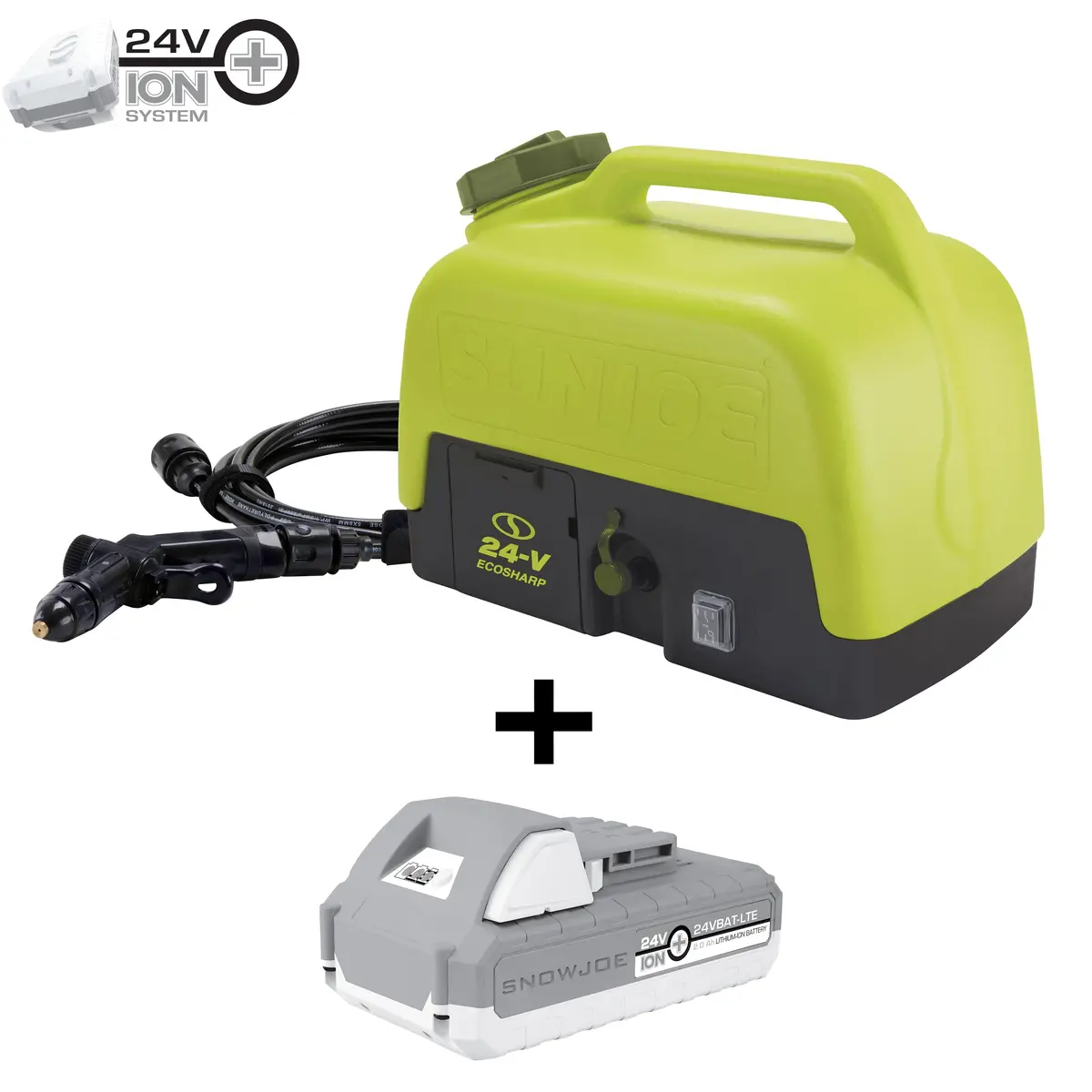 Sun Joe Wa24c-Lte 24-Volt* Ionmax Cordless Go-Anywhere Portable Sink/Shower Spray Washer Kit | 5 Gal | 116 Psi Max* | 1.5 Gpm Max* | W/ 2.0Ah Battery + Charger 1