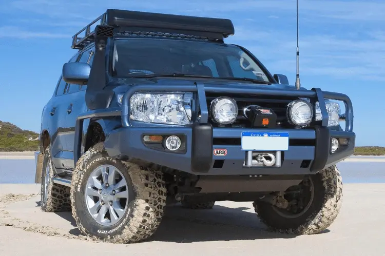 Arb 3415120B Toyota Land Cruiser 2008-2011 Deluxe Front Bumper 200 Series Winch Ready With Grille Guard, Black Powder Coat Finish 1
