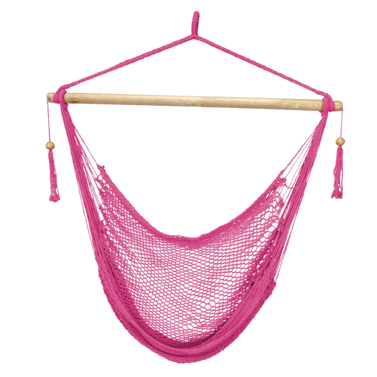 Bliss Hammocks Bhc-412Pk Island Rope Hammock Chair W/ Spreader Bar & Hanging Hardware | 40-In. Wide | 265 Lb. Capacity (Pink) 2