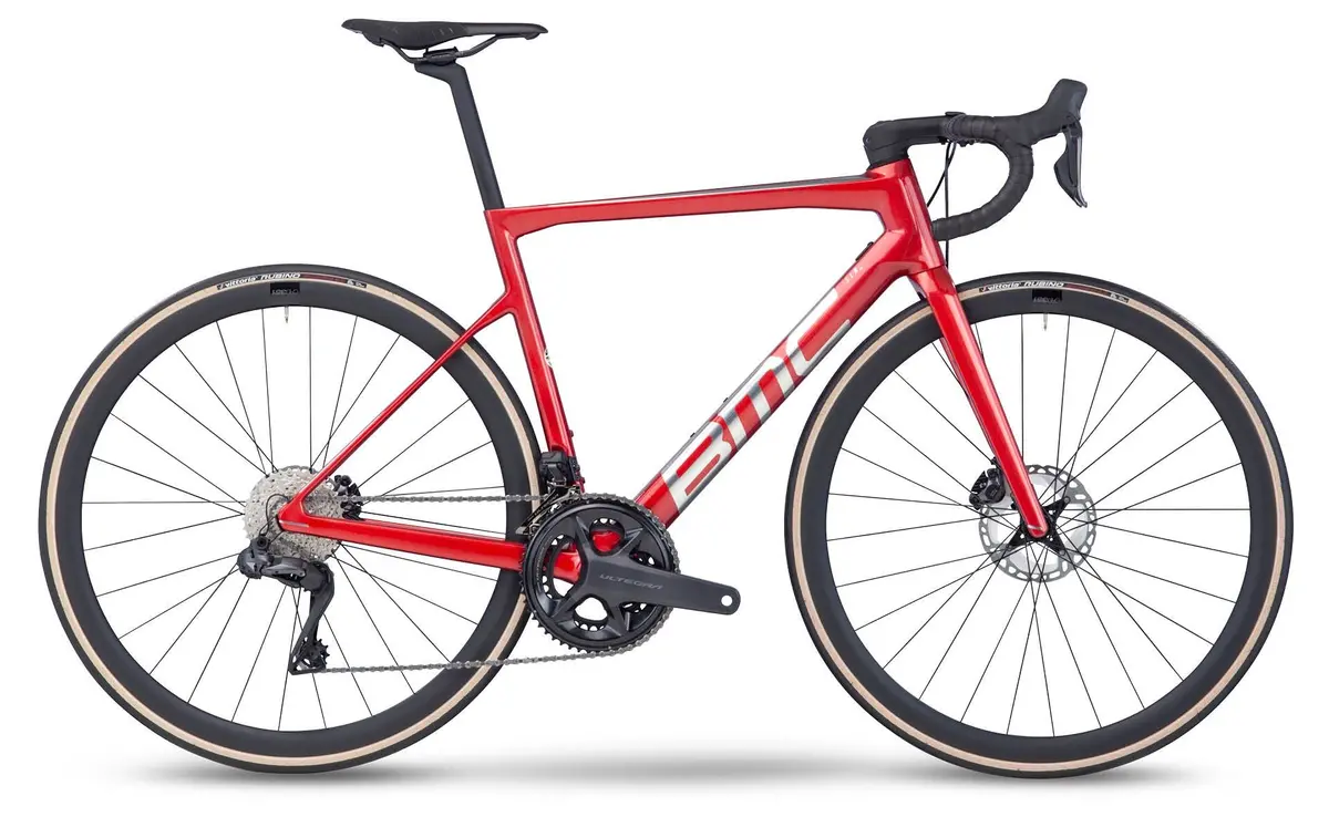 Bmc Teammachine Slr One Road Bike - Prisma Red / Brushed Alloy - Shimano Ultegra Di2 1