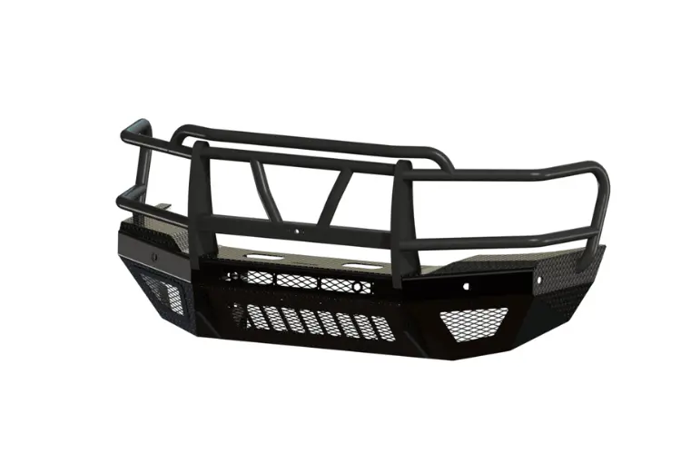 Bodyguard Front Bumper Ram 2500/3500 2019-2026 T2 Extreme Eer19byrgnn  – Gloss Black, Parking Sensor Cutouts, And Center Skid Plate 1