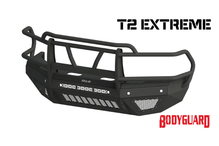 Bodyguard T2 Extreme Front Bumper Eec19ayhbmh 2019-2021 Chevy Silverado 1500 Bare Metal Receiver Hitch Skid With Camera Harness 1