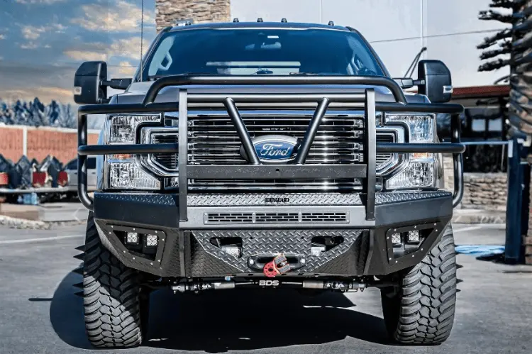 Bodyguard T2 Extreme Front Bumper Eef17bnrgnn 2017-2022 Ford F250/F350 Superduty Gloss Black Powder Coat Standard Skid Plate No Camera Harness Without Mesh Grill 2