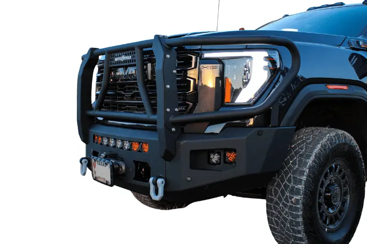 Chassis Unlimited Attitude Aftermarket Front Bumper With Winch Guard Cub980691bg 2024+ Gmc Sierra 2500/3500 Texture Black Powder Coat 1