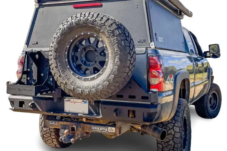 Chassis Unlimited Octane Dual Swing Out Rear Bumper Tire Carrier Cub960251 1999-2007 Chevy Silverado 2500/3500 Texture Black Powder Coat 1