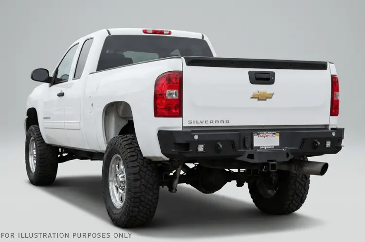 Chassis Unlimited Octane Truck Back Bumper Cub910312 2007-2010 Chevy Silverado 2500/3500 Texture Black Powder Coat, Sensor Cutouts 2