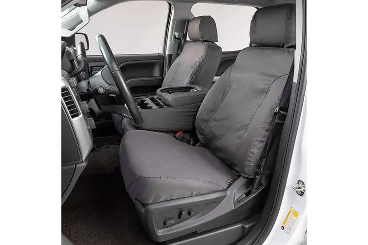 Covercraft Ss3473pcch 2019-2022 Ford F250/F350/F450 Super Duty Grey Polycotton Seatsaver Custom Seat Covers 1