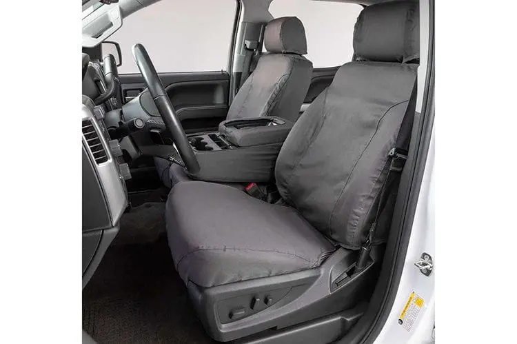 Covercraft Ss3477pcgy 2019-2022 Ford F250/F350/F450/F550 Super Duty Grey Polycotton Seatsaver Custom Seat Covers 1