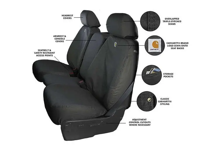 Covercraft Ssc3452cagy 2017-2018 Ford F250/F350/F450/F550 Super Duty Brown Carhartt Seatsaver Custom Seat Covers 2