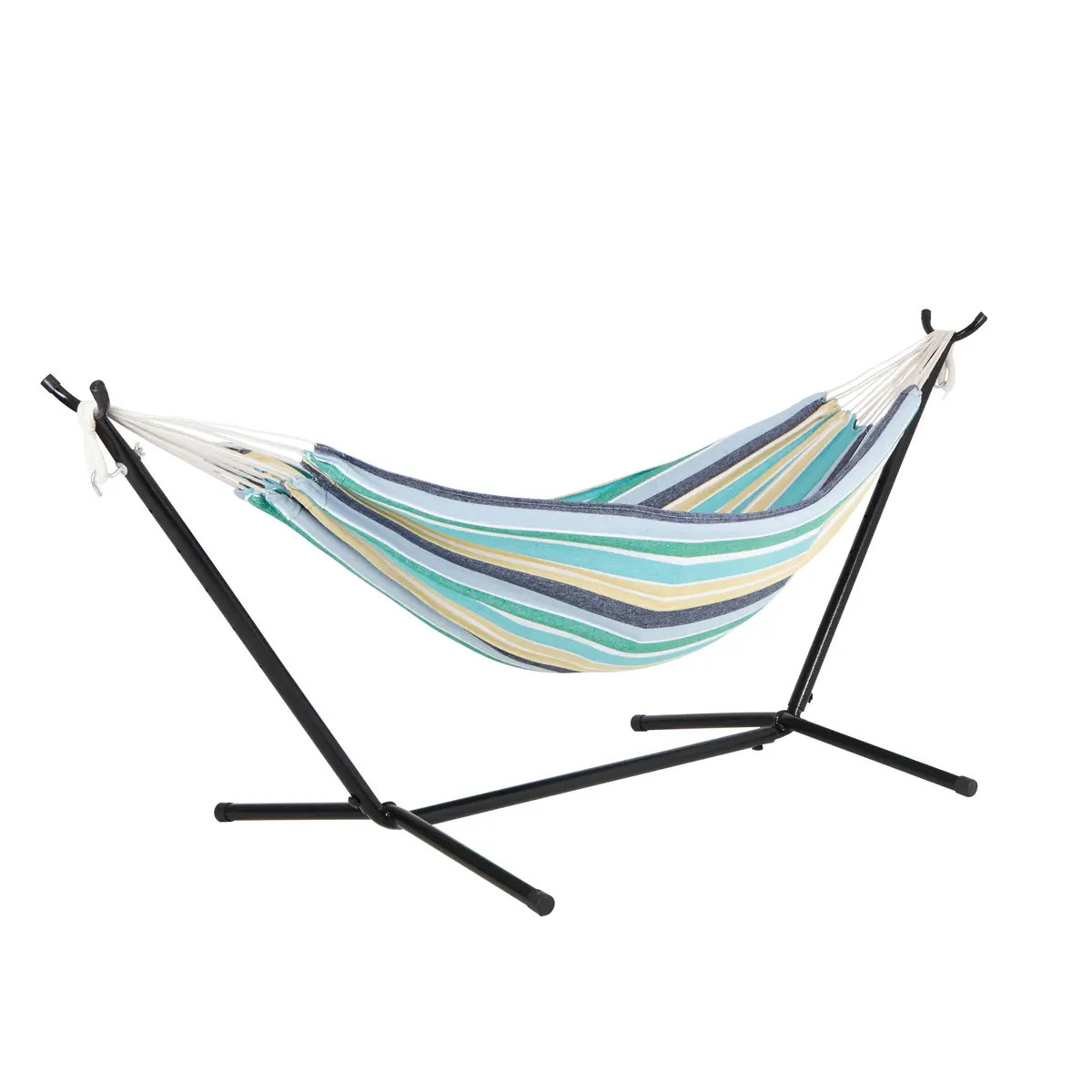 Bliss Hammocks Bhst-401-Cc Hammock & Built-In Stand W/ Carrying Case & Hanging Hardware | 60-In. Wide | 400 Lb. Capacity (Country Club) 1