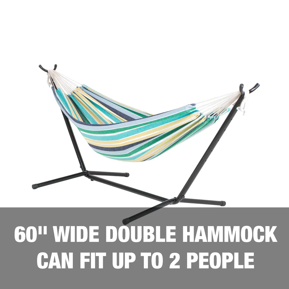 Bliss Hammocks Bhst-401-Cc Hammock & Built-In Stand W/ Carrying Case & Hanging Hardware | 60-In. Wide | 400 Lb. Capacity (Country Club) 2