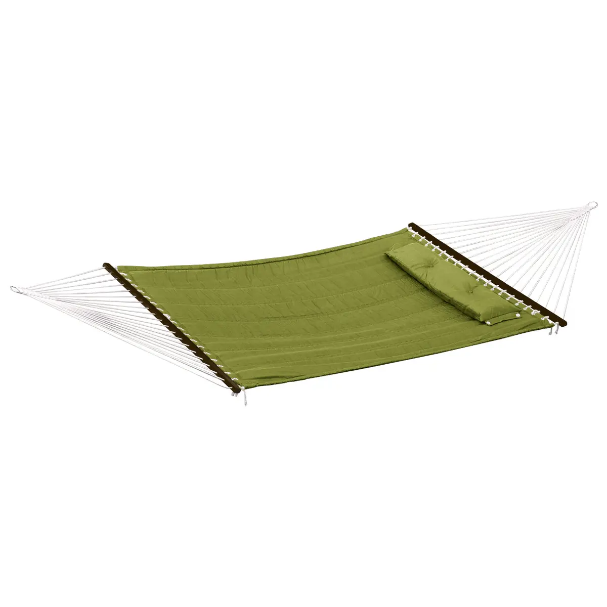 Bliss Hammocks Bqh-471 Quilted Hammock W/ Spreader Bars, Pillow, & Hanging Hardware | 55-In. Wide | 420 Lb. Capacity (Sage Green) 1