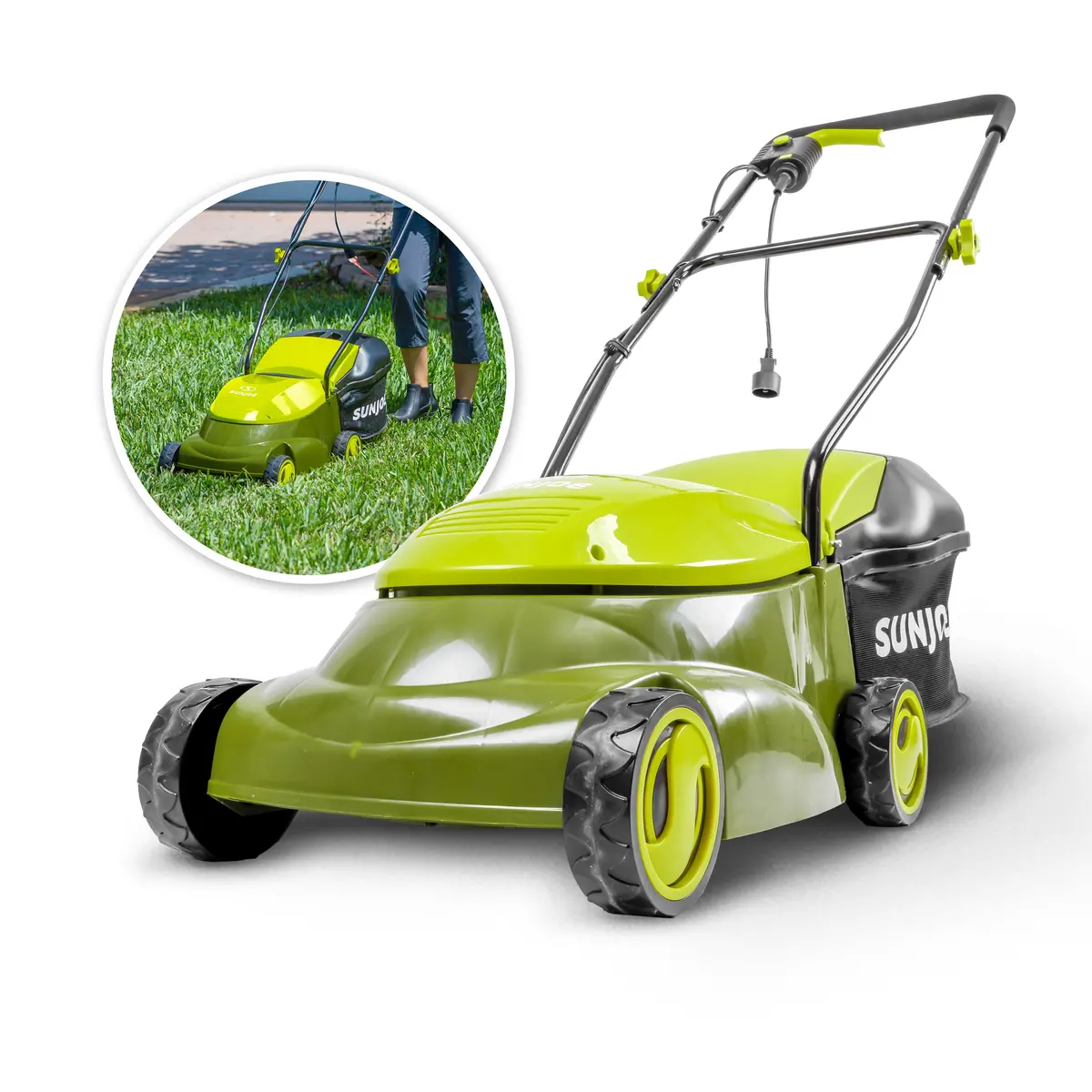 Sun Joe Mj401e Electric Walk-Behind Push Lawn Mower | 14-Inch | 3-Position | 12-Amp 1