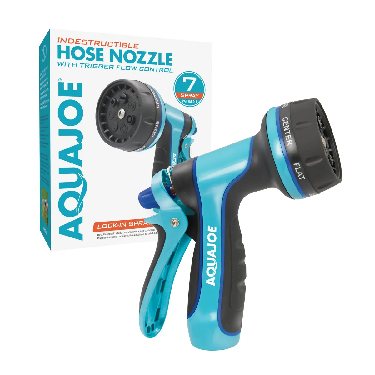 Aqua Joe Ajhn104 Indestructible Series Heavy-Duty Metal Trigger Nozzle | Multi-Function | 7-Spray Patterns 1