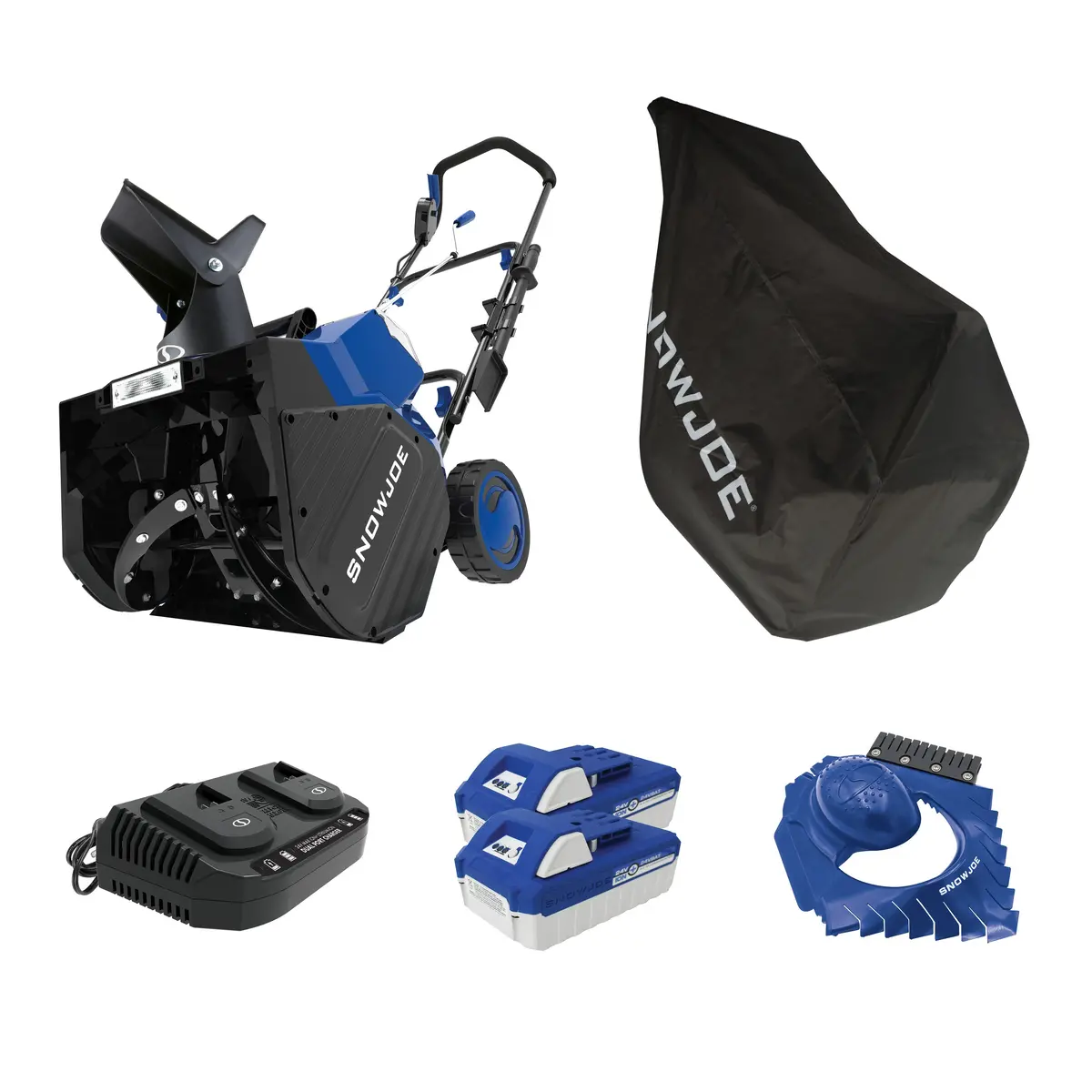 Snow Joe 24V-X2-Sb18-Tv1 48-Volt* Ionmax Snow Blower Bundle | W/ 2 X 4.0-Ah Batteries, Dual Port Charger, Cover, Ice Dozer, And Extended Warranty 1