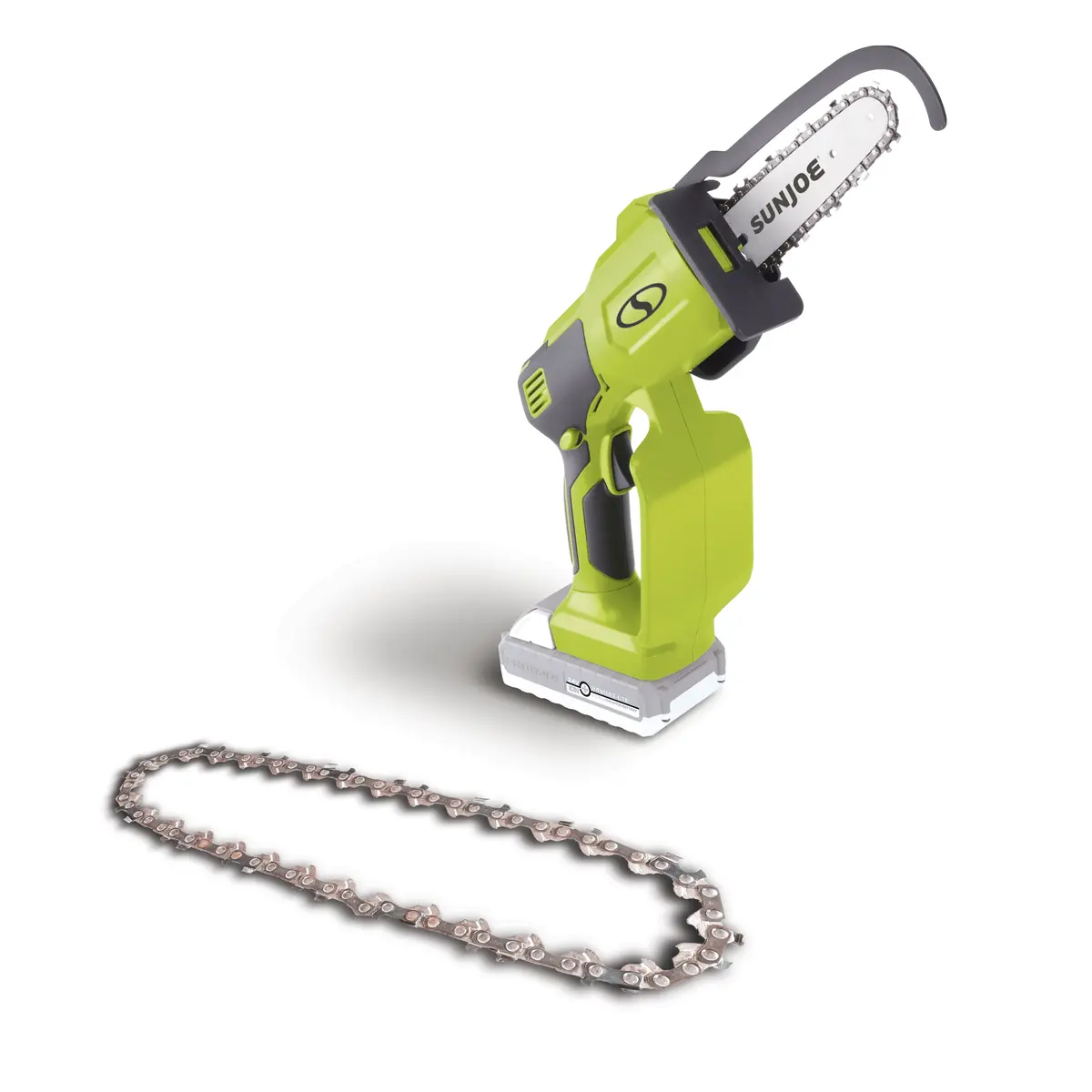 Sun Joe 24-Volt* Ionmax Cordless Handheld Chainsaw W/ Bonus Chain | 5-Inch Pruning Saw Kit | W/ 2.0-Ah Battery + Charger 1