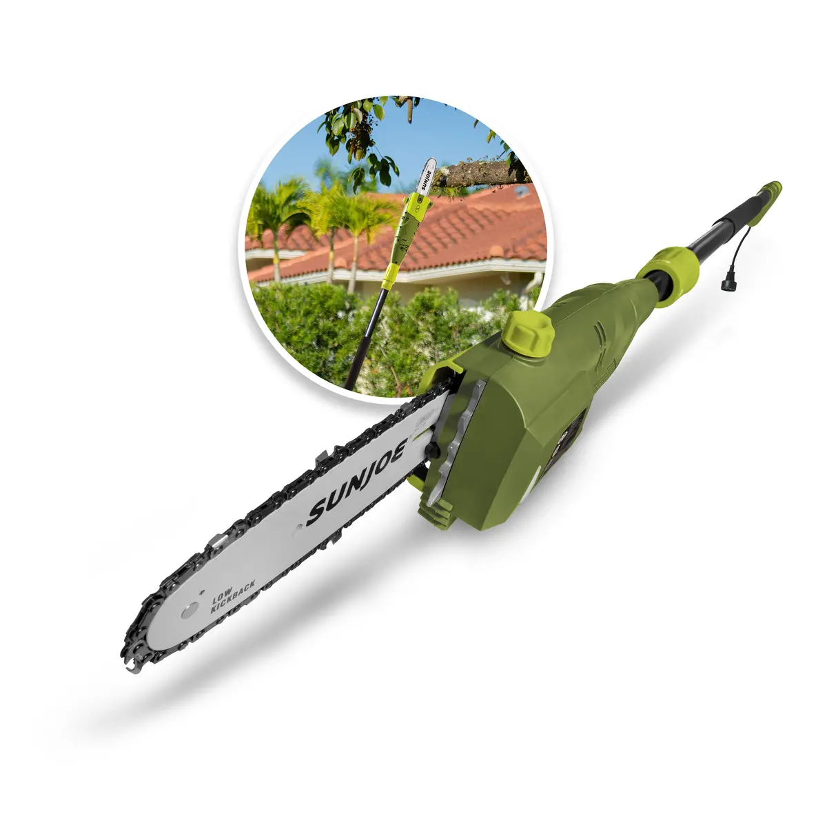 Sun Joe Swj800e Electric Telescoping Pole Chain Saw | 8-Inch | 6.5-Amp | 7.5-Inch Cutting Thickness Max 1