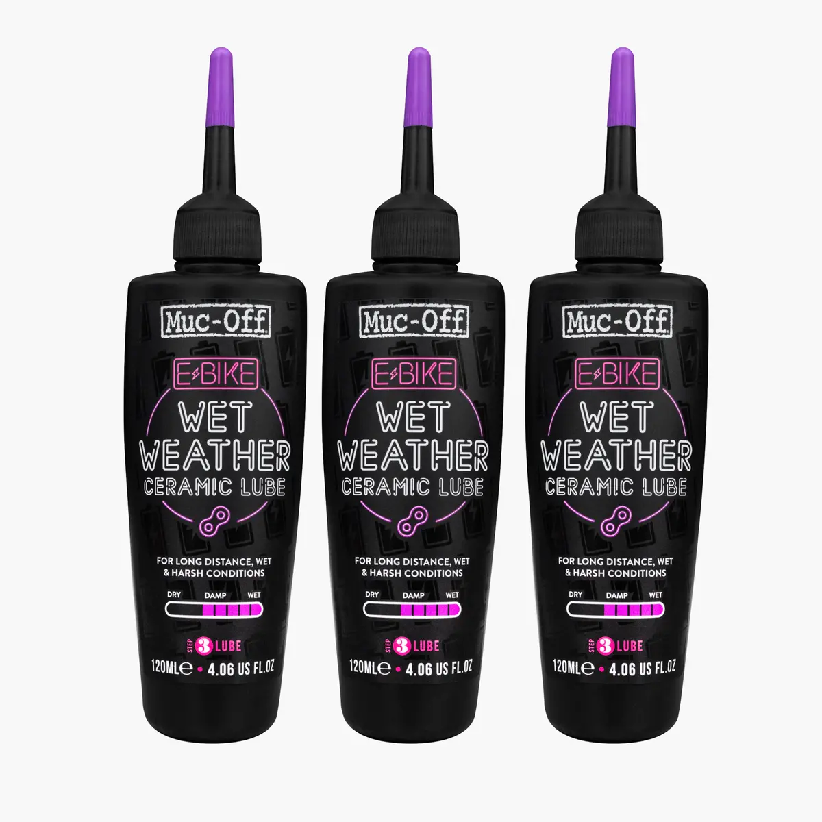 3 X Ebike Wet Weather Chain Lube 120Ml 1