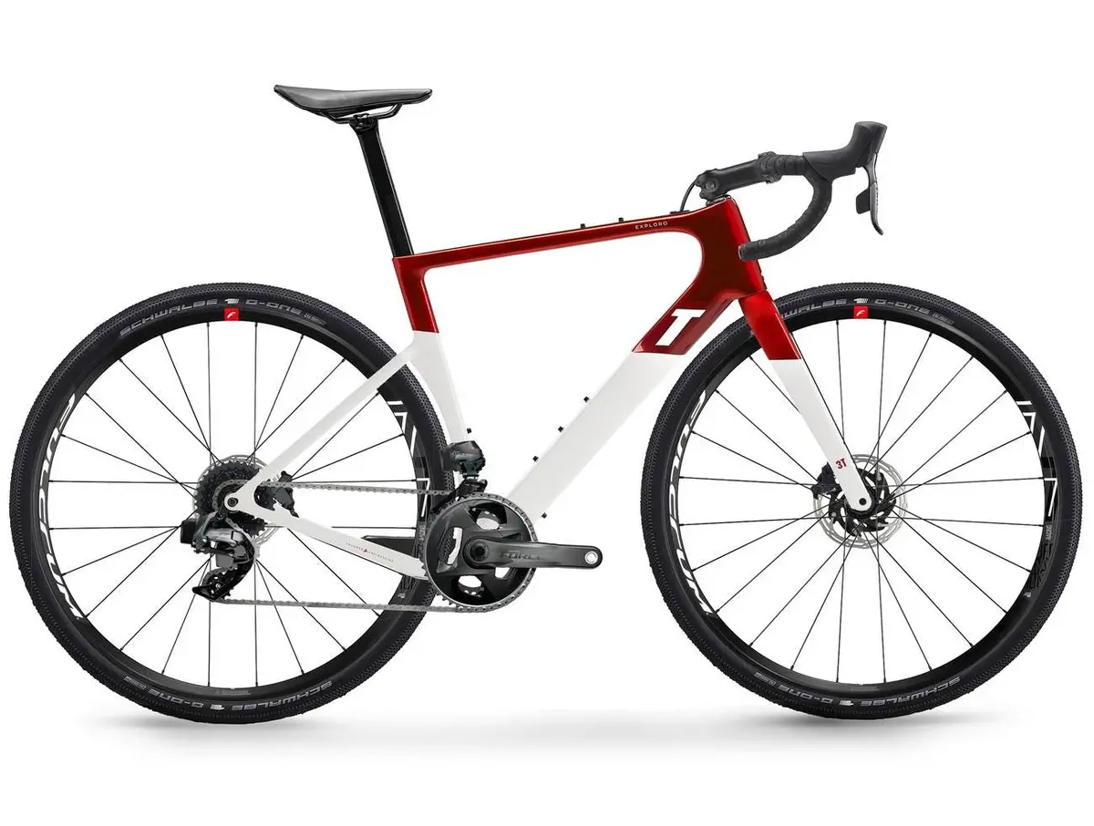 3T Bike Exploro Racemax Gravel Bike - Red / White - Sram Force D1 Axs 2X12 700C 1