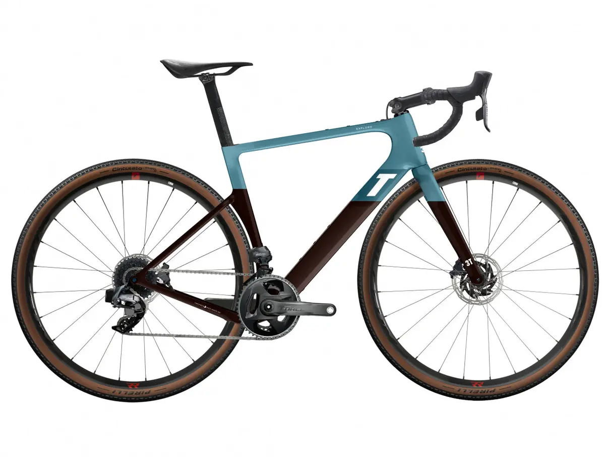 3T Bike Exploro Racemax Gravel Bike - Blue / Brown - Sram Force D1 Axs 2X12 700C 1