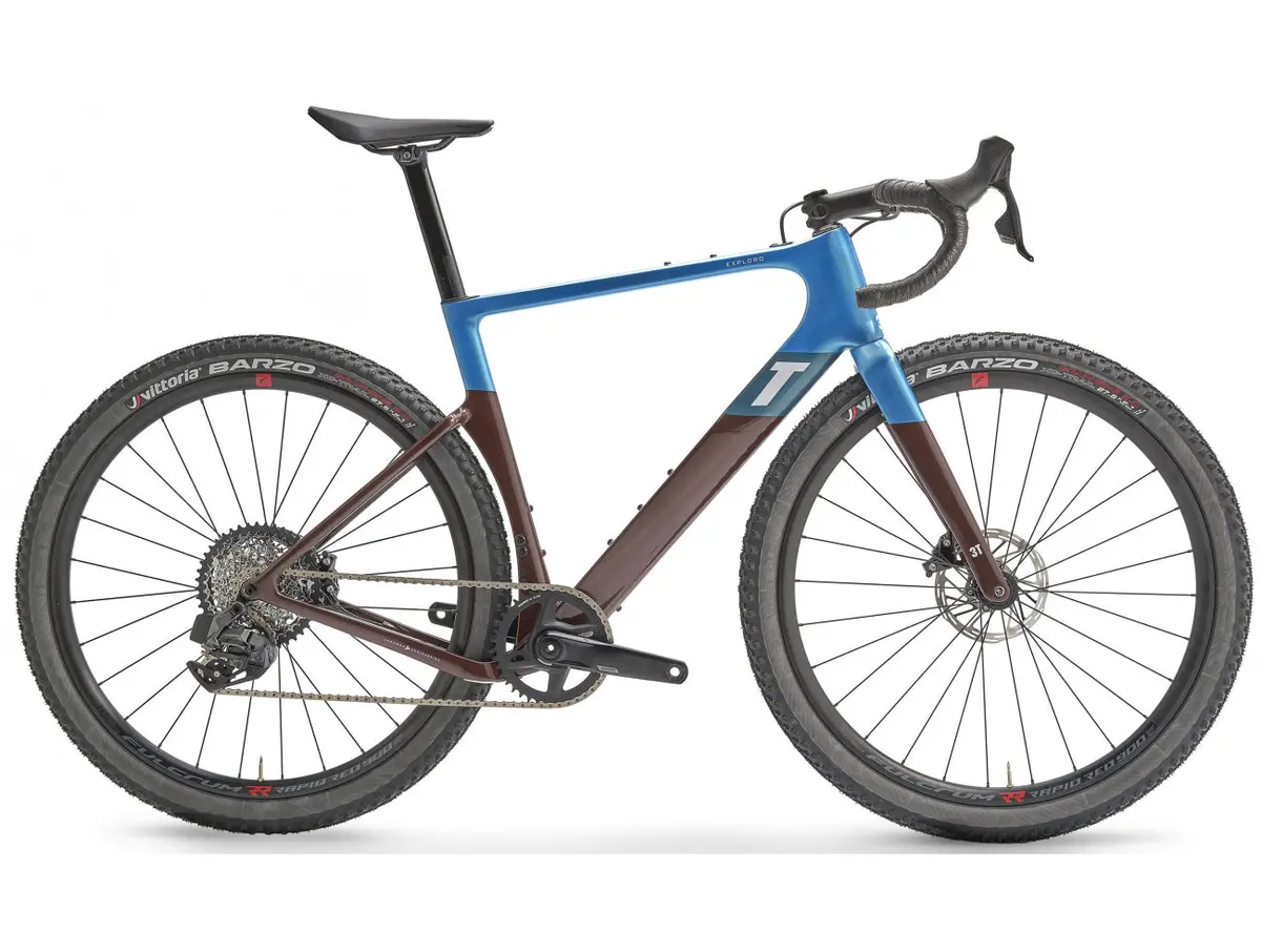 3T Bike Exploro Racemax Gravel Bike - Blue / Brown - Sramrival Xplr 1X12 700C 1
