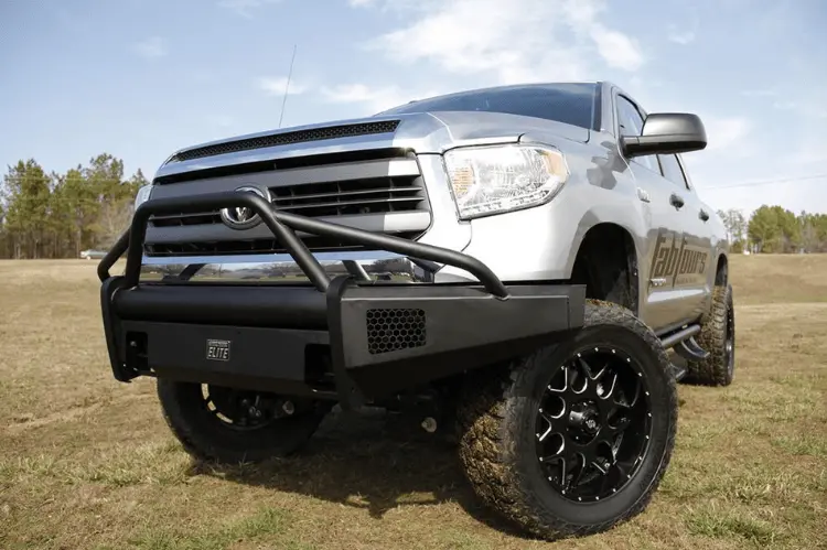 Fab Fours Tt07-R1862-1 Toyota Tundra 2007-2013 Black Steel Elite Front Bumper Winch Ready With Pre-Runner Guard 1