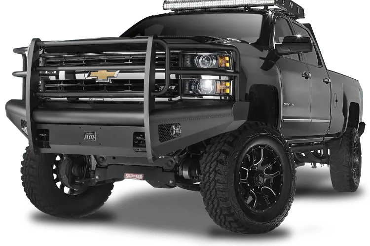 Fab Fours Ch05-Q1360-1 Chevy Silverado 2500/3500 2003-2007 Black Steel Elite Front Bumper With Full Guard (Classic) 1