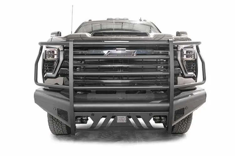 Fab Fours Ch24-Q6160-1 Chevy Silverado 2500Hd/3500Hd 2024-2025 Black Steel Elite Front Bumper Full Guard 1