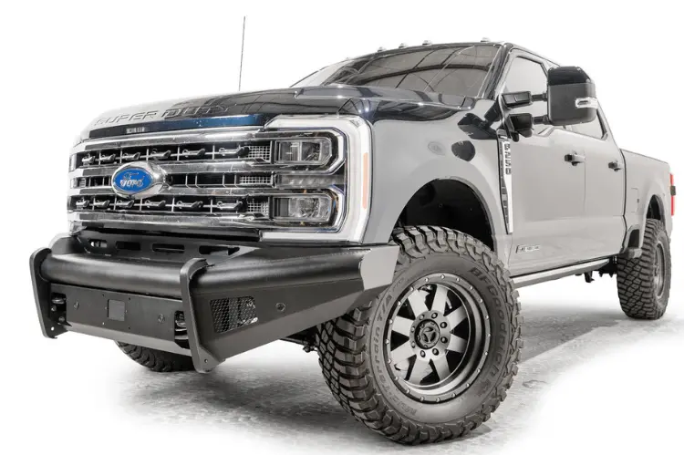 Fab Fours Fs23-Q5961-1 Ford F250/F350 Superduty 2023-2024 Black Steel Elite Front Bumper No Guard 1