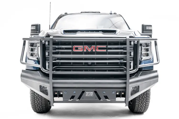 Fab Fours Gm20-Q5060-1 Gmc Sierra 2500/3500 2020-2023 Black Steel Elite Front Bumper With Sensor Full Guard 2