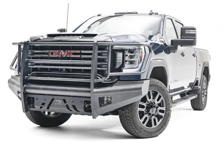 Fab Fours Gm20-Q5060-1 Gmc Sierra 2500/3500 2020-2023 Black Steel Elite Front Bumper With Sensor Full Guard 1