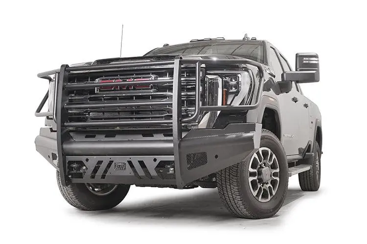 Fab Fours Gm24-Q6260-1 Gmc Sierra 2500/3500 2024-2025 Black Steel Elite Front Bumper With Sensor Full Guard 1