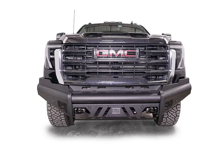 Fab Fours Gm24-Q6261-1 Gmc Sierra 2500/3500 2024-2025 Black Steel Elite Front Bumper With Sensor No Guard 1