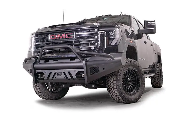 Fab Fours Gm24-Q6262-1 Gmc Sierra 2500/3500 2024-2025 Black Steel Elite Front Bumper With Sensor Pre-Runner Guard 2