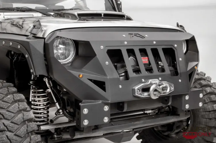 Fab Fours Gr1000-1 Jeep Wrangler Jk 2007-2018 Grumper Stubby Front Bumper 2