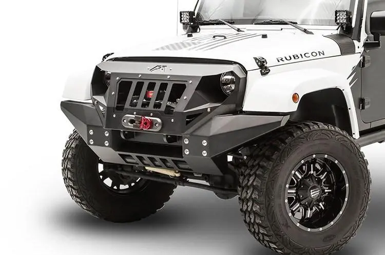 Fab Fours Gr1010-1 Jeep Wrangler Jk 2007-2018 Grumper Full Width Front Bumper 1