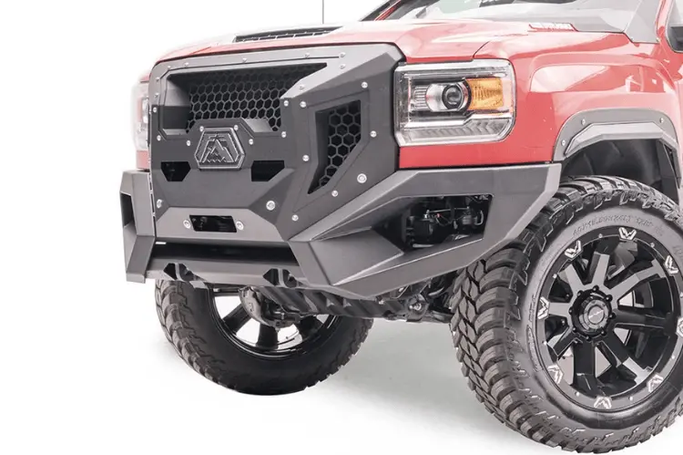Fab Fours Gr3100-1 Gmc Sierra 2500/3500 2015-2019 Grumper Front Bumper Winch Ready Integrated Sensor Holes 1