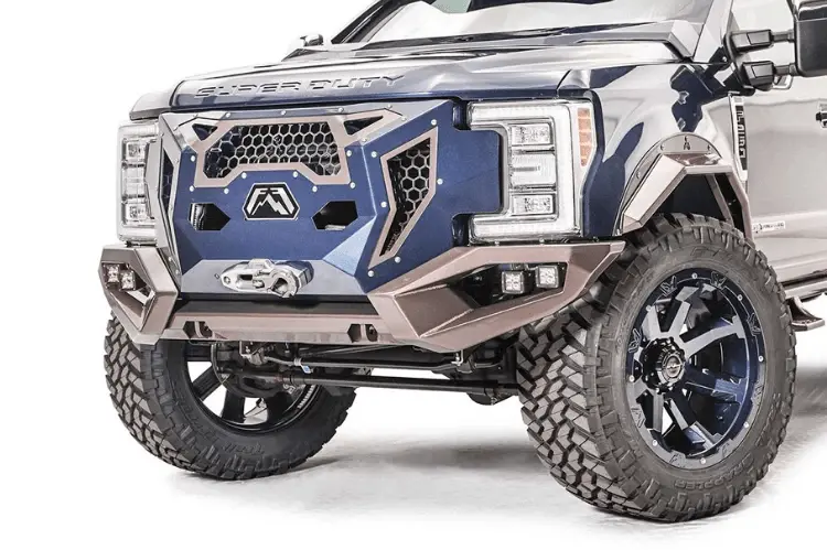 Fab Fours Gr4100-1 Ford F250/F350 Superduty 2017-2022 Grumper Front Bumper Winch Ready Integrated Sensor Holes 1