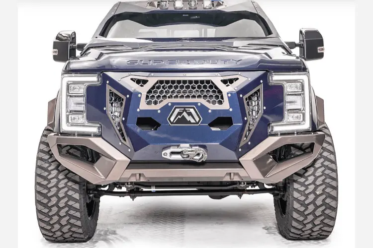 Fab Fours Gr4100-1 Ford F250/F350 Superduty 2017-2022 Grumper Front Bumper Winch Ready Integrated Sensor Holes 2