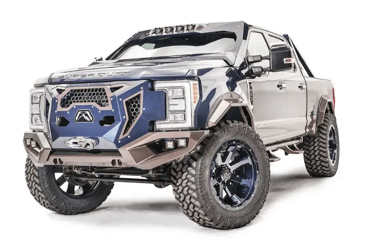Fab Fours Gr4100-1 Ford F450/F550 Superduty 2017-2022 Grumper Front Bumper Winch Ready Integrated Sensor Holes 1