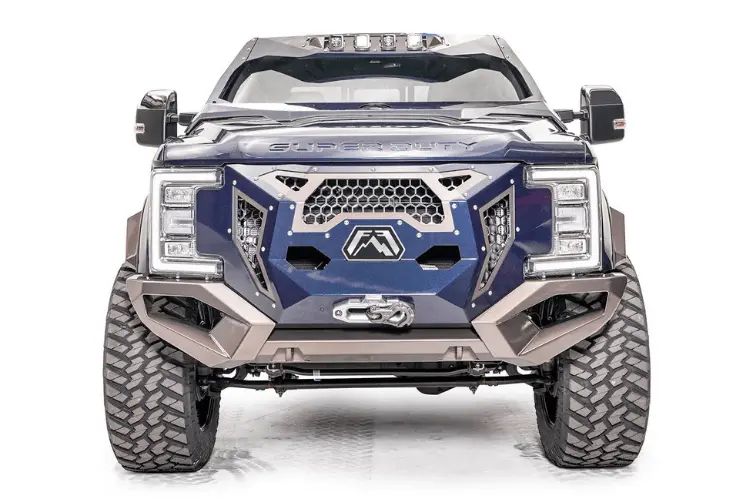 Fab Fours Gr4100-1 Ford F450/F550 Superduty 2017-2022 Grumper Front Bumper Winch Ready Integrated Sensor Holes 2