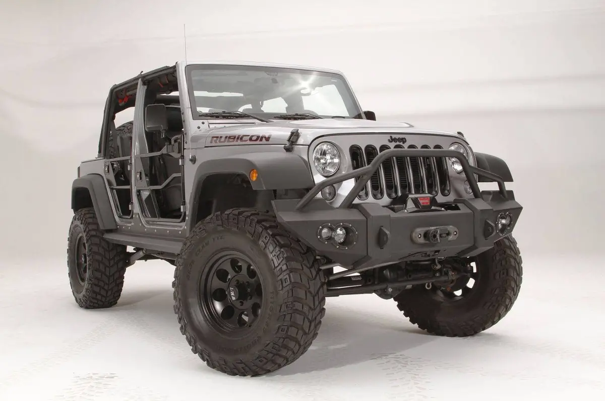 Fab Fours Jk07-B1850-1 Jeep Wrangler Jk 2007-2018 Lifestyle Front Bumper Winch Ready With Pre-Runner Guard 1
