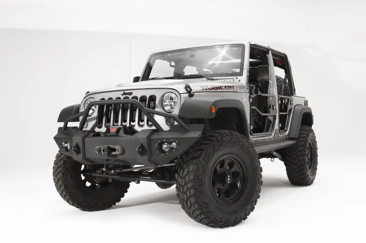 Fab Fours Jk07-B1850-1 Jeep Wrangler Jk 2007-2018 Lifestyle Front Bumper Winch Ready With Pre-Runner Guard 2