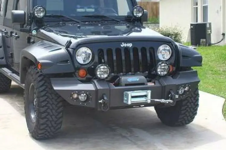 Fab Fours Jk07-B1851-1 Jeep Wrangler Jk 2007-2018 Lifestyle Front Bumper Winch Ready No Guard 1