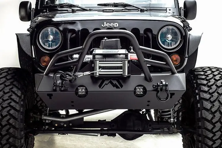 Fab Fours Jk07-B1854-1 Jeep Wrangler Jk 2007-2018 Hardcore Stubby Front Bumper Pre-Runner Guard 1