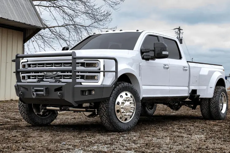 Flog Industries Fifs-F2555-2327F-Fg-Ac-S 2023-2027 Ford F450/F550 Superduty Frontier Series Front Winch Bumper Full Guard With Adaptive Cruise And Sensors 2