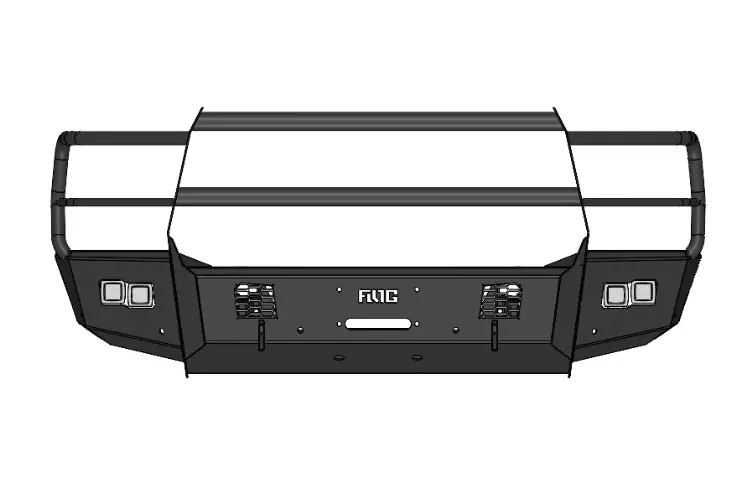 Flog Industries Fifs-D2535-2019+F-Fg-S 2019-2024 Dodge Ram 2500/3500 Frontier Series Front Winch Bumper Full Guard With Sensors 2