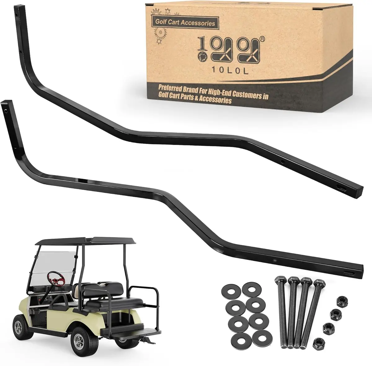 2 Heavy Duty Golf Cart Rear Strut Support Brackets For Ezgo Club Car Yamaha 88" Extended Roof - 10L0l 4